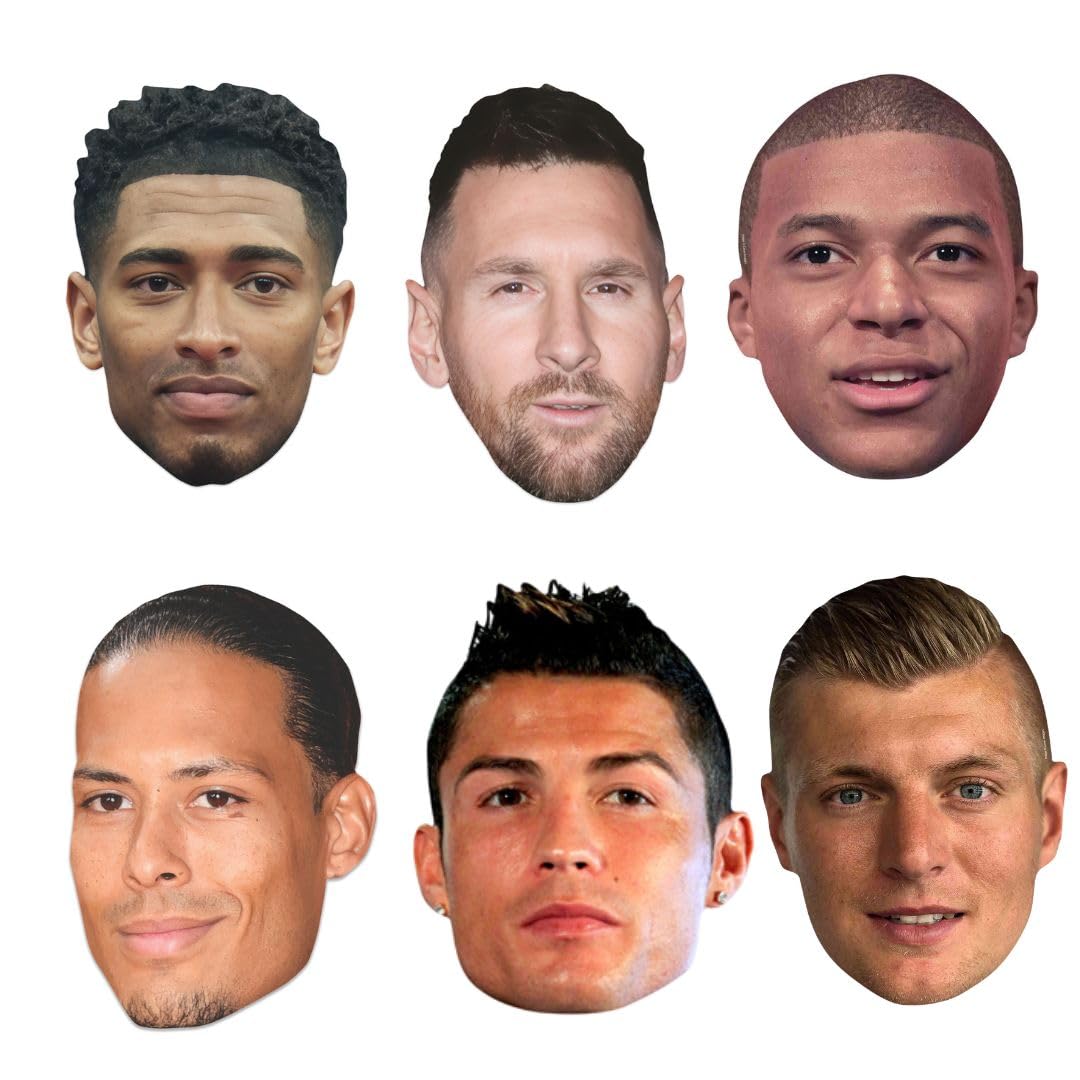 STAR CUTOUTS World Champion Footballers Six Pack of Masks - Cardboard, Regular Size 1