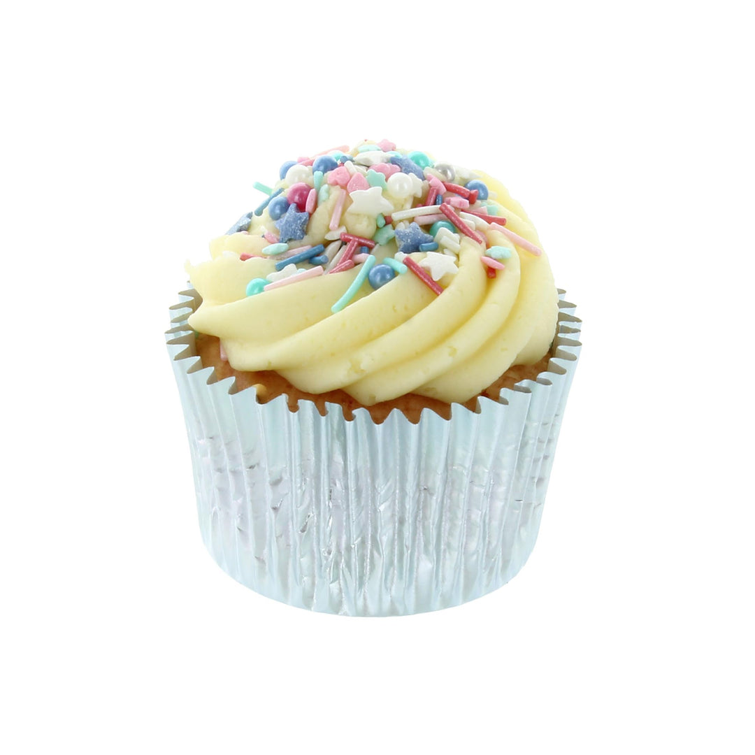 Baked with Love - Party Fun Sprinkles Mix | Blue, Pink & White Edible Cake Decorations | 90g Resealable Bottle