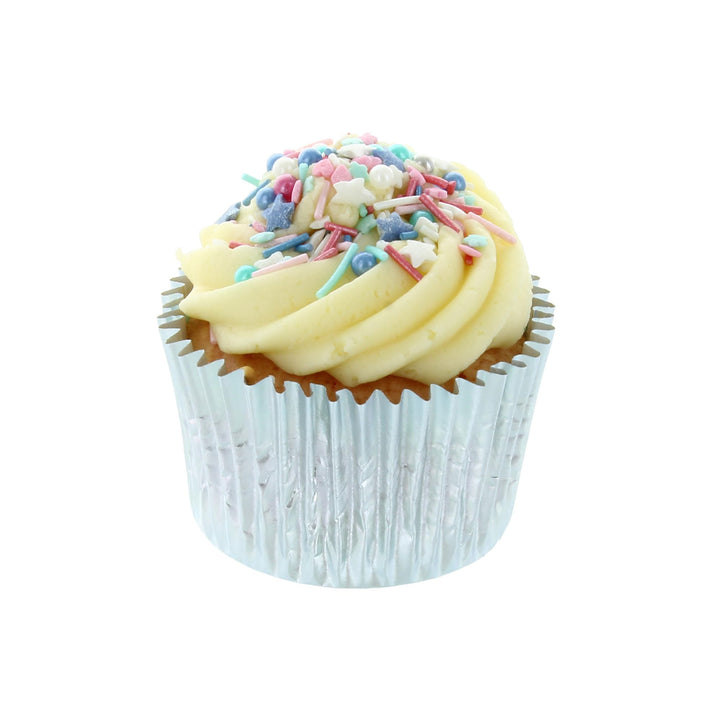 Baked with Love - Party Fun Sprinkles Mix | Blue, Pink & White Edible Cake Decorations | 90g Resealable Bottle