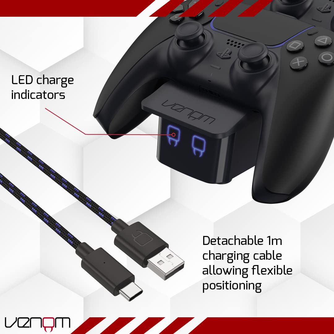 Venom PS5 Controller Twin Docking Station - Black (PS5) 5