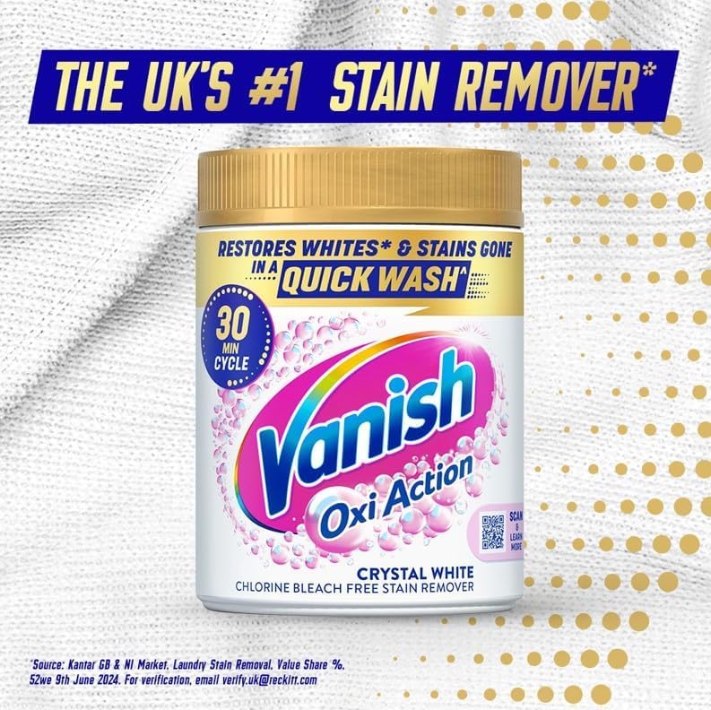 Vanish Gold Oxi Action Stain Remover & Whitening Booster Powder - 470g | Removes Tough Stains | Restores Whiteness 5