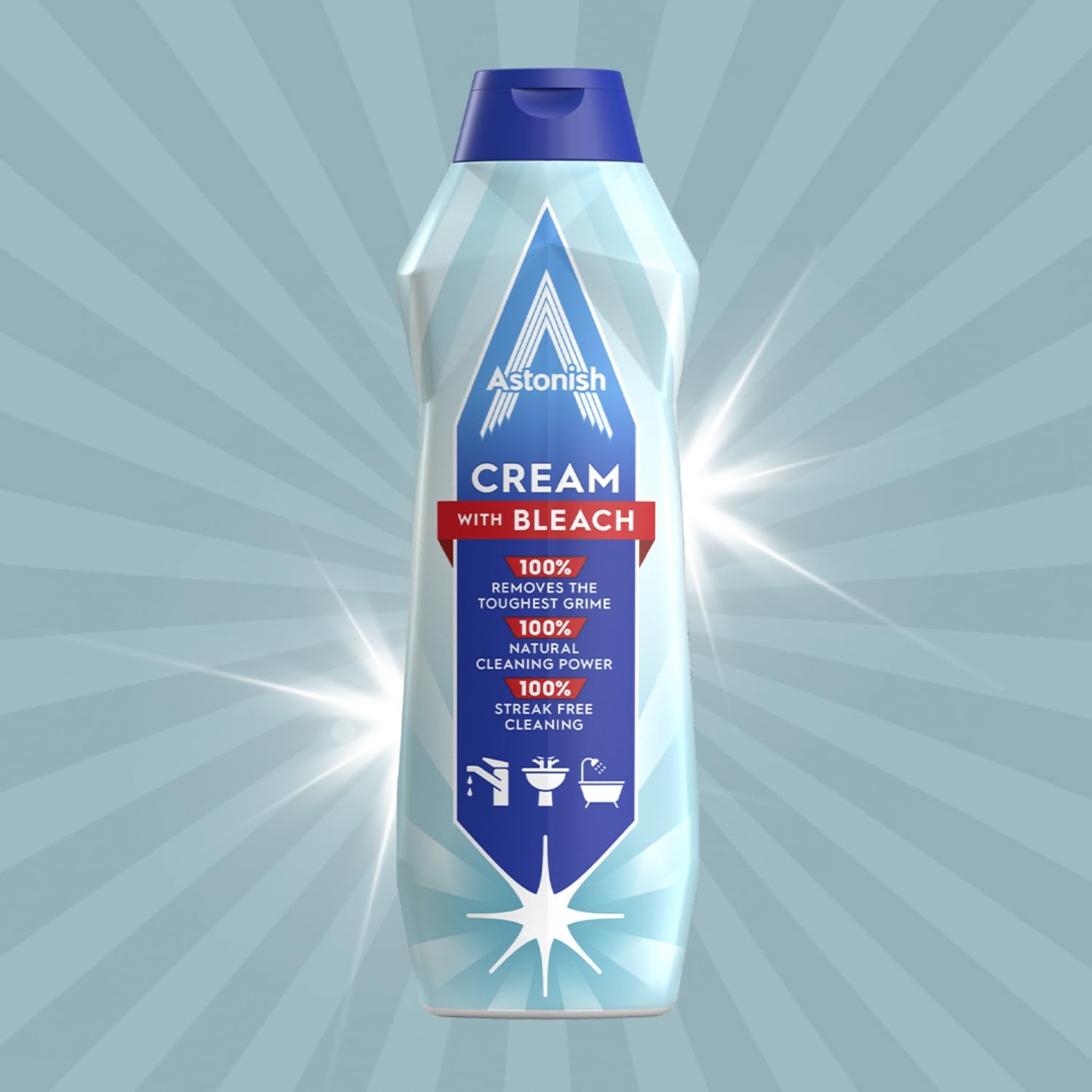 Astonish Multi-Purpose Deep Cleaning Cream Cleaner with Bleach | 500ml | Kills Bacteria 2