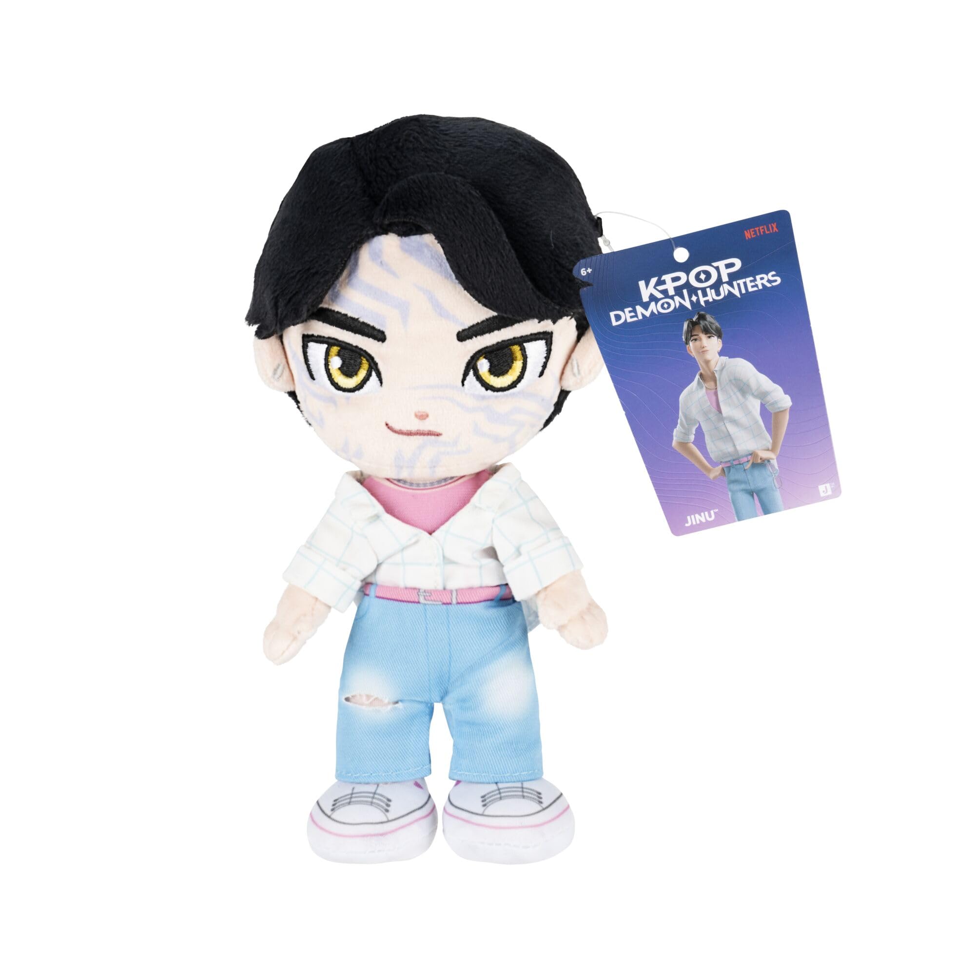 Jazwares KPop Demon Hunters Demon Jinu Plush - 8-Inch Collectible Stuffed Toy 6
