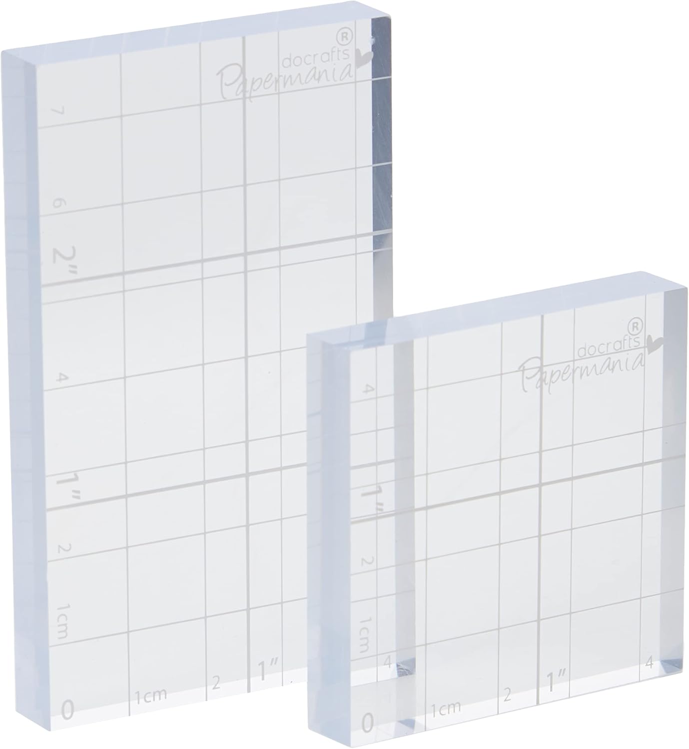 Papermania Stamp Block - Transparent with Grid Lines for Precise Stamping