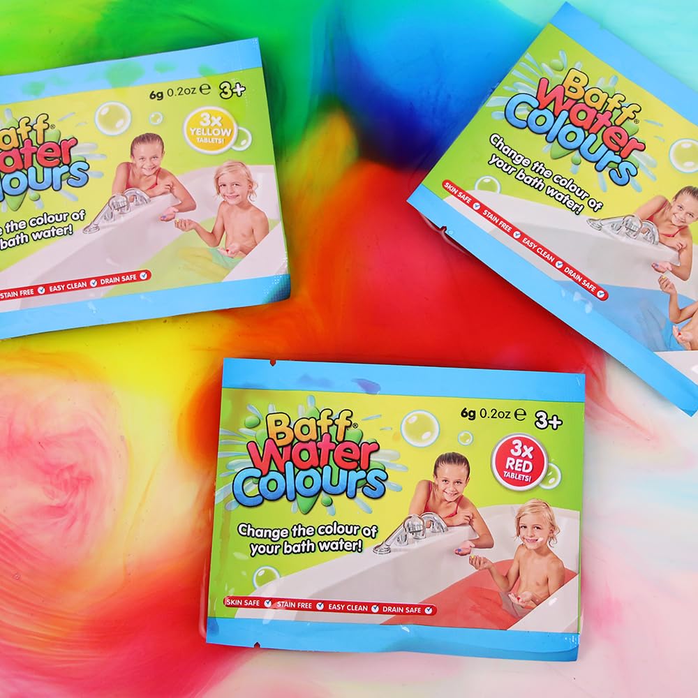 Zimpli Kids Baff Water Colours Party Bag Filler - Bath Drops for Kids, 3 Tabs per Bag, Ages 3+ 3