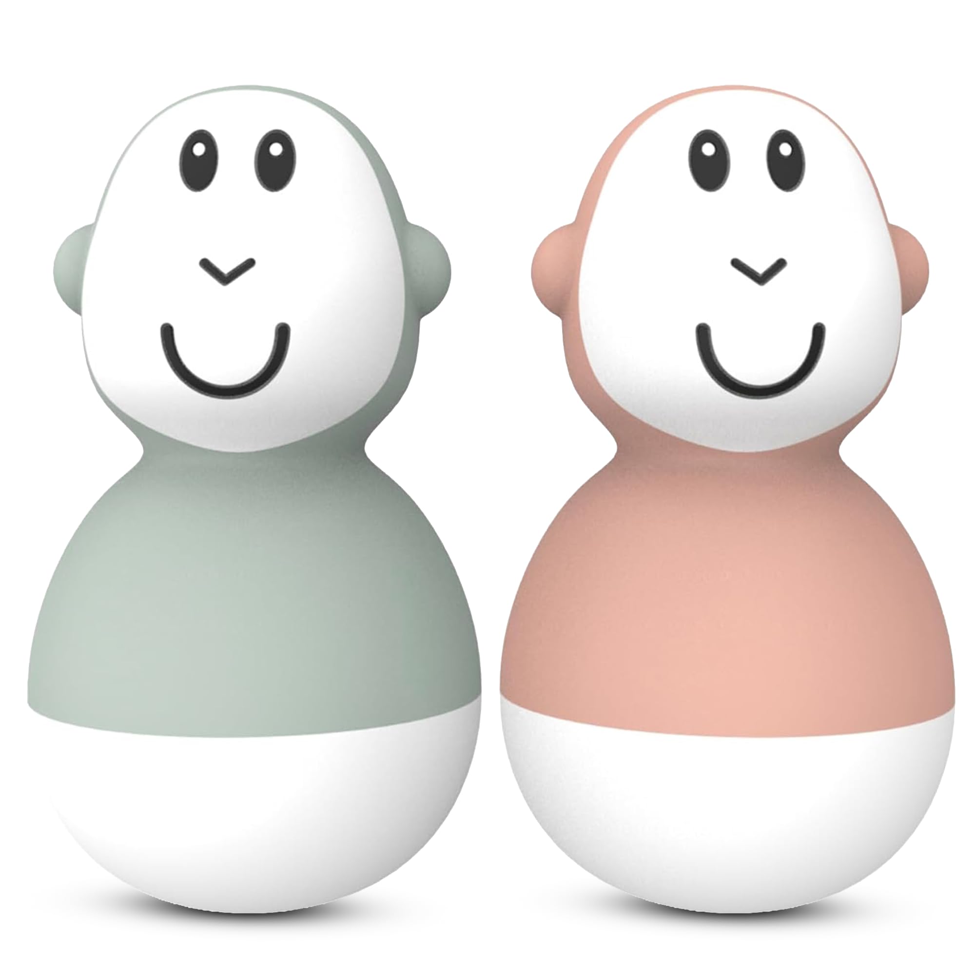 Matchstick Monkey Bathtime Wobblers - Antimicrobial Protection | Mint Green & Dusty Pink Set 1