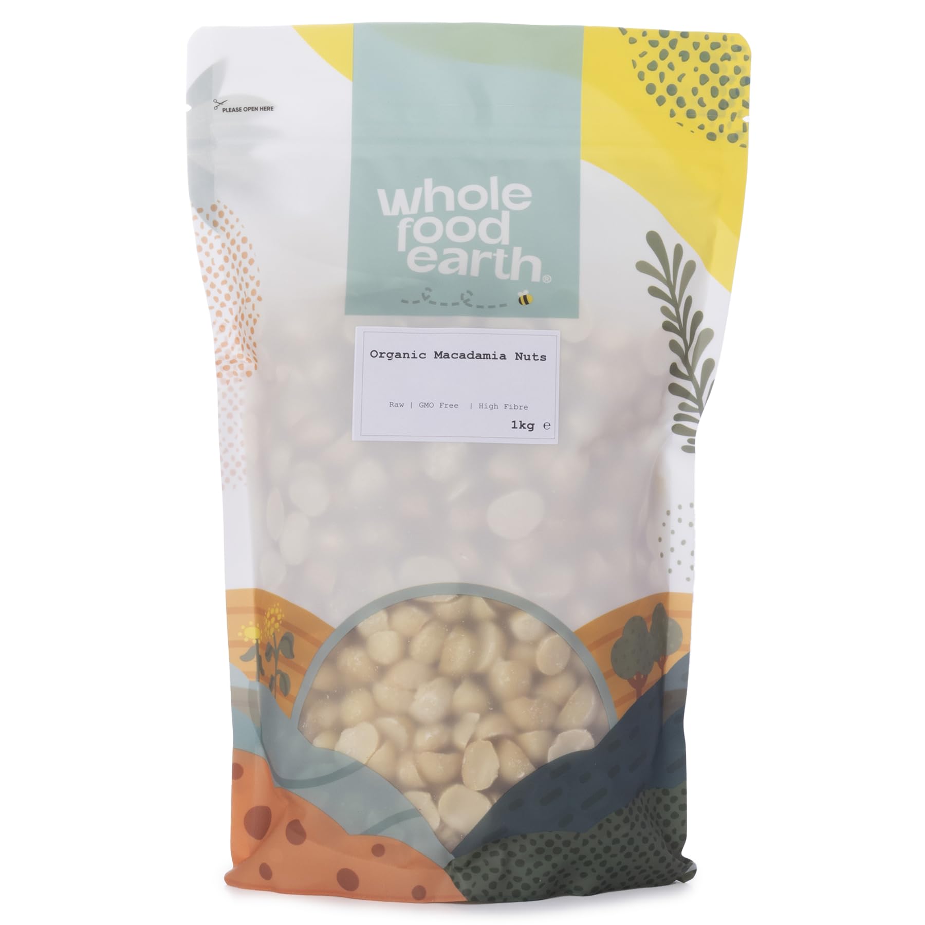Bio-Macadamianüsse roh 1 kg – gentechnikfrei, vegan, Wholefood Earth