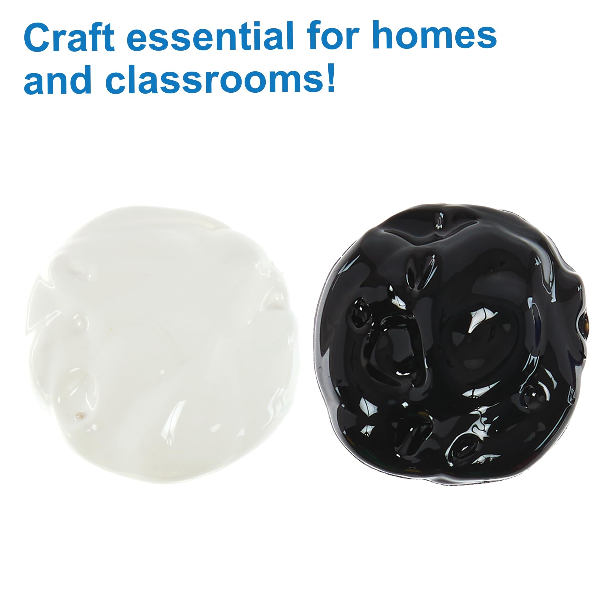 Baker Ross Black & White Acrylic Paint Pack - 4 x 150ml Bottles, Water-Based Washable Paint 5