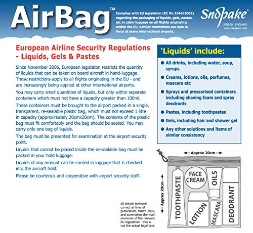 Snopake Flight AirBag Zippa-Bag - Clear/Assorted Blue & Yellow Zip Strips | 200 x 200 mm | Pack of 5 3