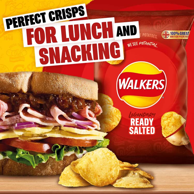 Walkers Ready Salted Crisps - 150g Sharing Bag | Made with 100% Great British Potatoes 7