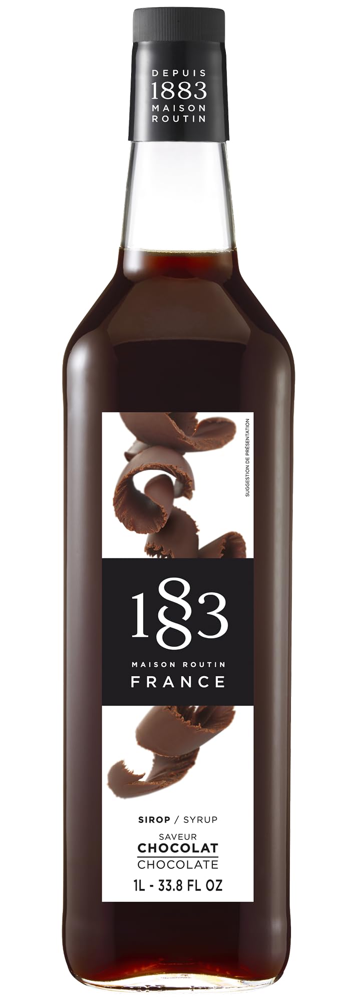 1883 MAISON ROUTIN Premium Chocolate Syrup for Cocktails & Mocktails | 1L | Vegan, Kosher, Halal 1
