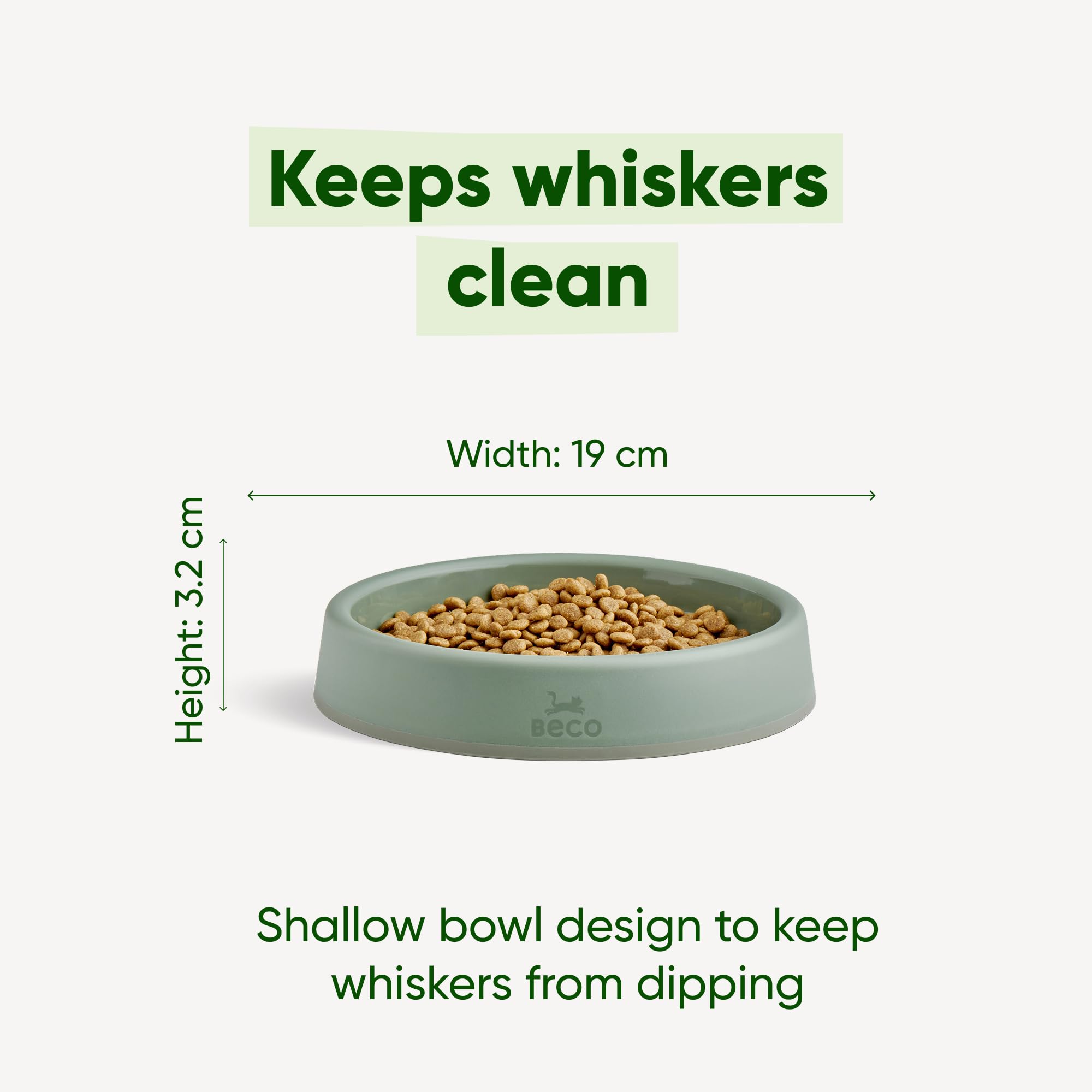 Beco Cat Bowl - Whisker-Friendly Steady Design | Recycled Plastic | Nonslip Base 5