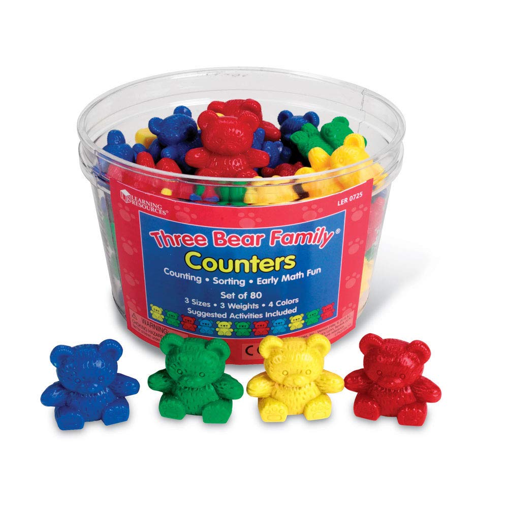Learning Resources The Original Three Bear Family Counters Set - 80 Pieces | 4 Colours, 3 Sizes, 3 Weights | Ages 3-7