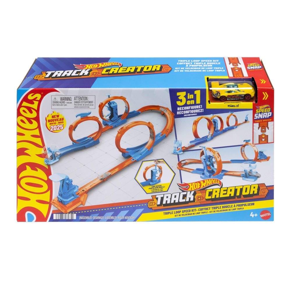 Hot Wheels Triple Loop Pack Track Set with 1:64 Scale Vehicle | Ages 4-84 | Model JDW39