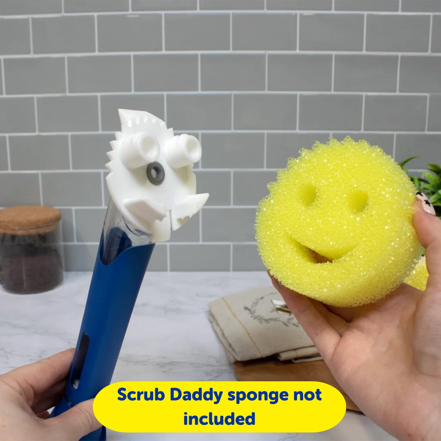 Scrub Daddy Dish Daddy Wand &amp; Connector Head – Spülbürste mit Seifenspender und austauschbaren Köpfen 3