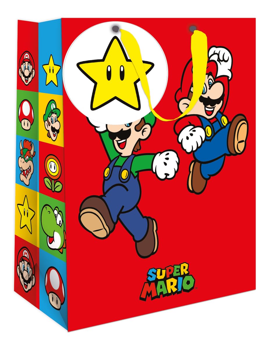 Danilo Promotions LTD Super Mario Bros Medium Gift Bag | Paper | Multi Color