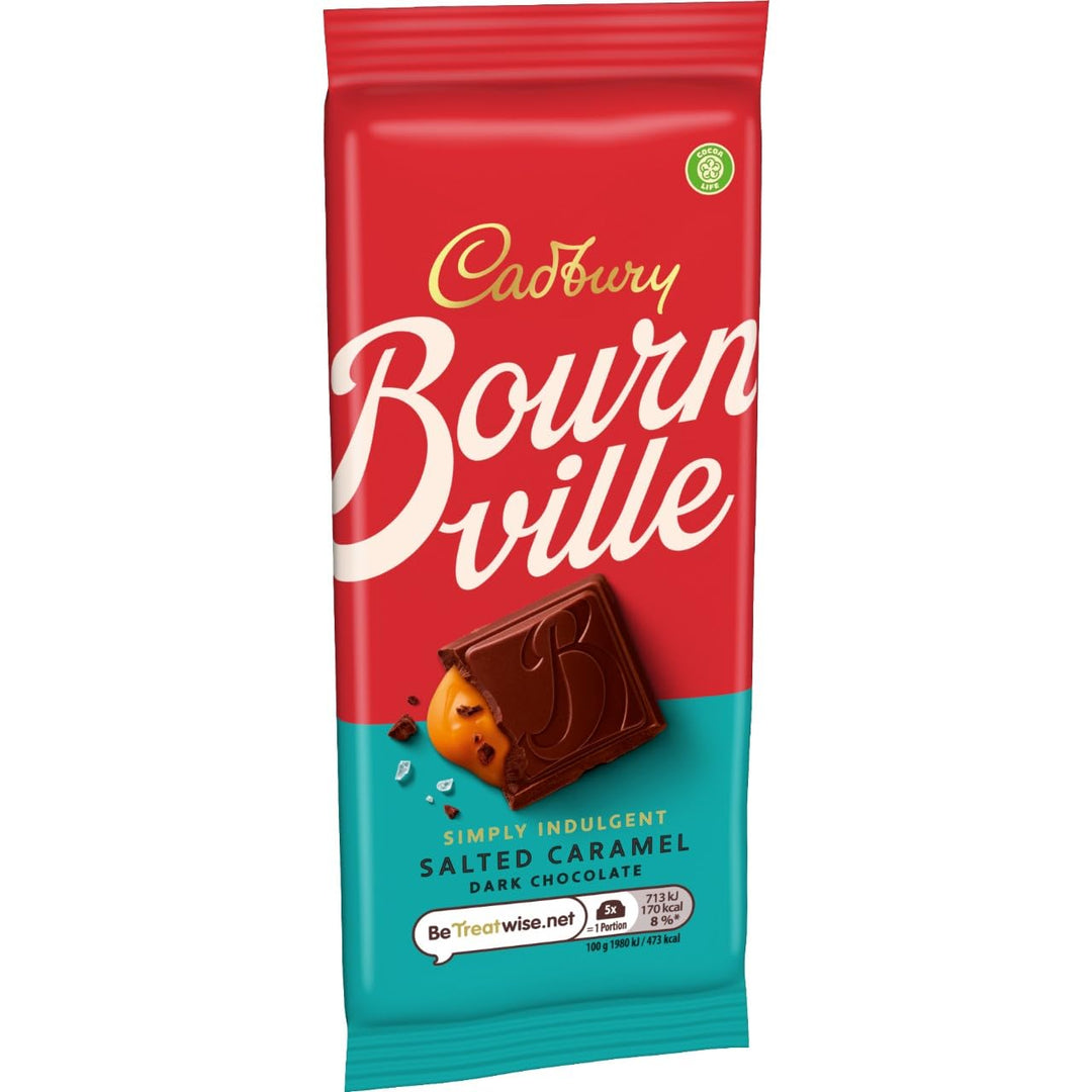 Cadbury Bournville Simply Indulgent Salted Caramel Dark Chocolate Bar, 100g
