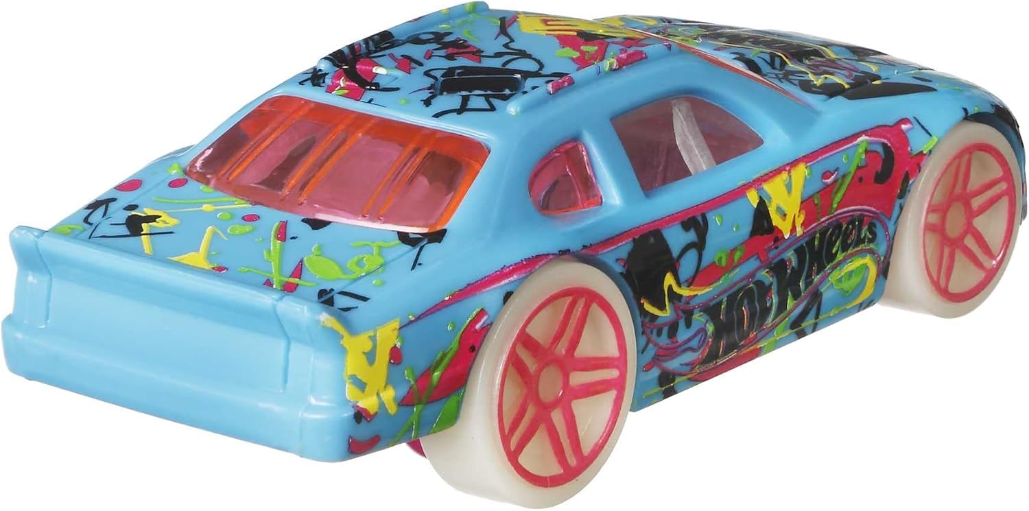 Hot Wheels Monster Trucks Glow in the Dark Bundle - 10-Piece Set with 5 Monster Trucks and 5 Die-Cast Cars