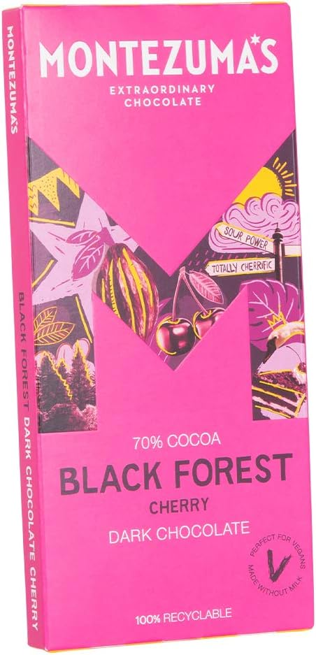 Montezuma's - Black Forest 70% Cocoa Dark Chocolate with Cherry 90g Bar