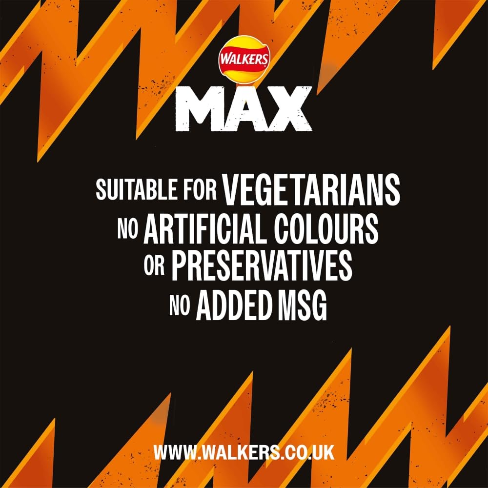Walkers Max Punchy Paprika Sharing Crisps 140g 5
