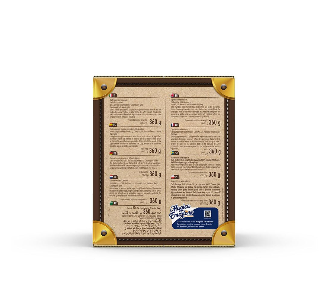Caffè Borbone Don Carlo Gold Coffee Blend - 50 Compostable Capsules for Lavazza A Modo Mio Machines