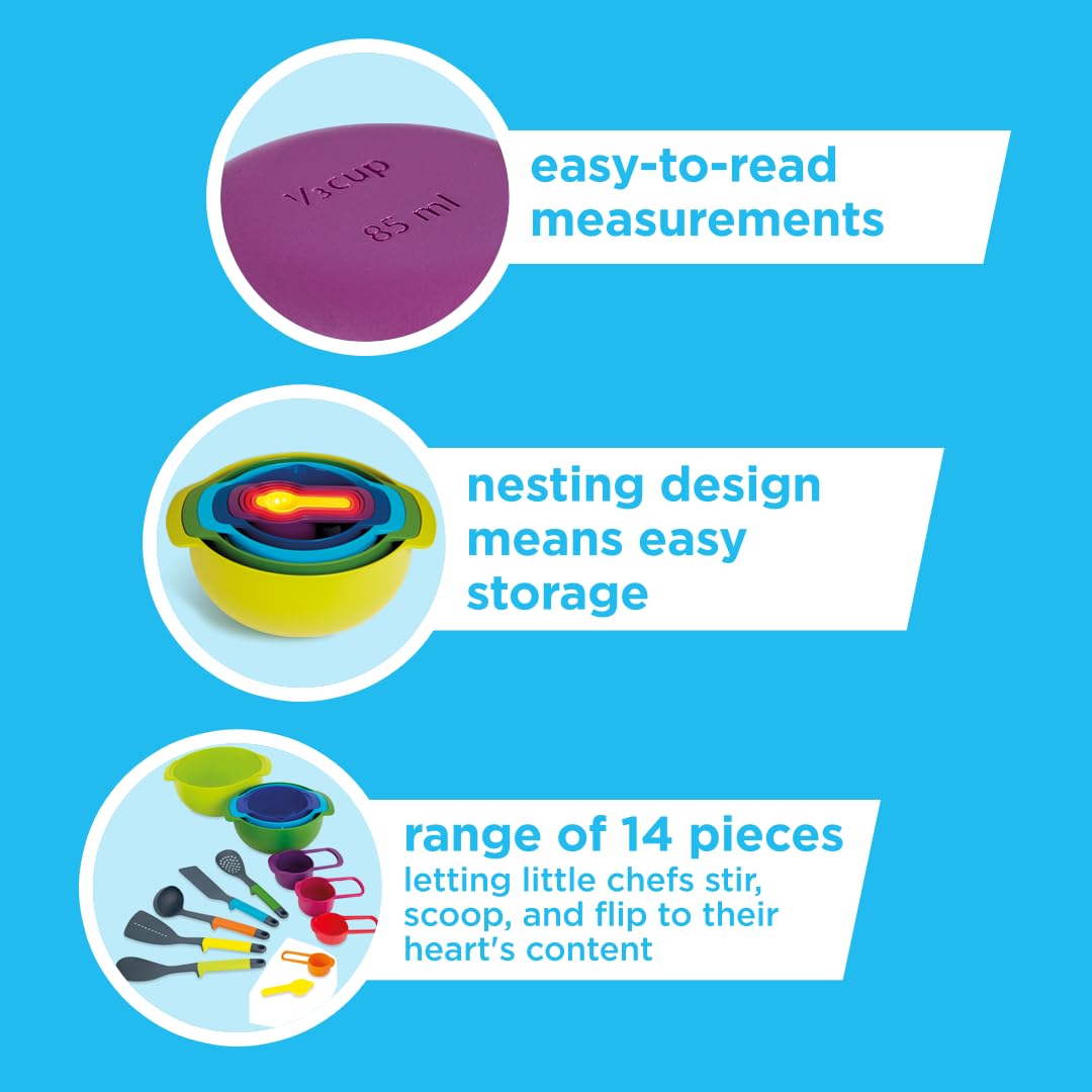 Casdon Kitchen Essentials Play Set - 14-Piece Colourful Set for Ages 3+ | Nesting Design 5