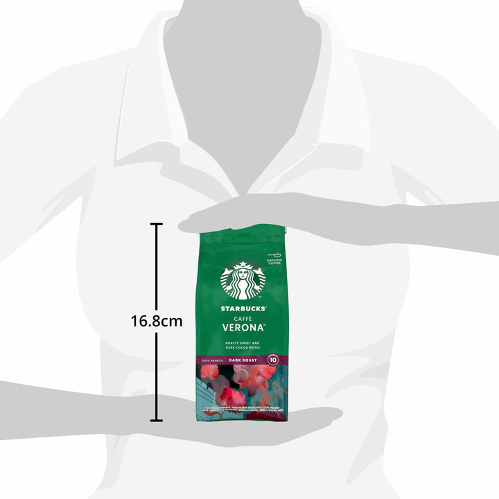STARBUCKS - Caffè Verona Dark Roast Ground Coffee 200g (Pack of 6)