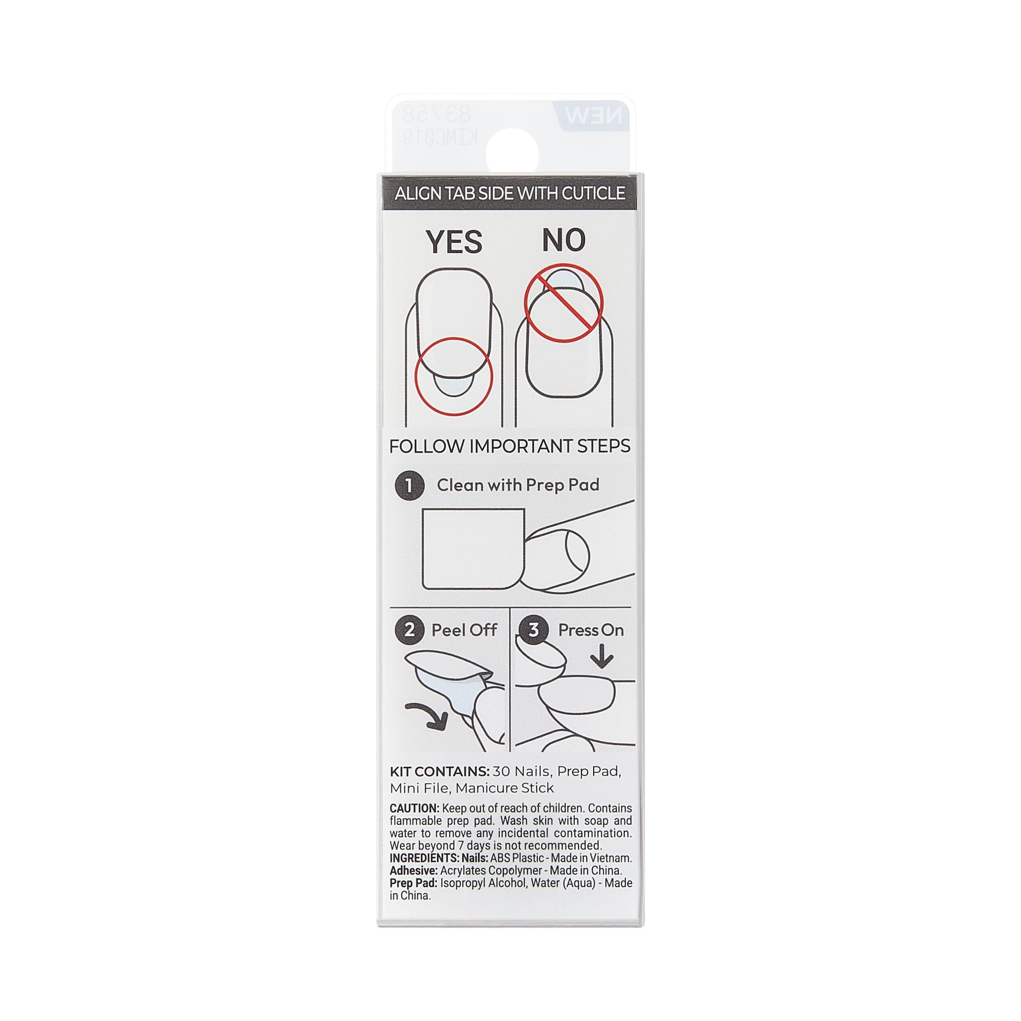 KISS imPRESS Color Press On Nails - Frosting Solid White | Short Squoval | 33 Ct. 9