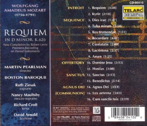 Wolfgang Amadeus Mozart - Requiem [Audio CD]