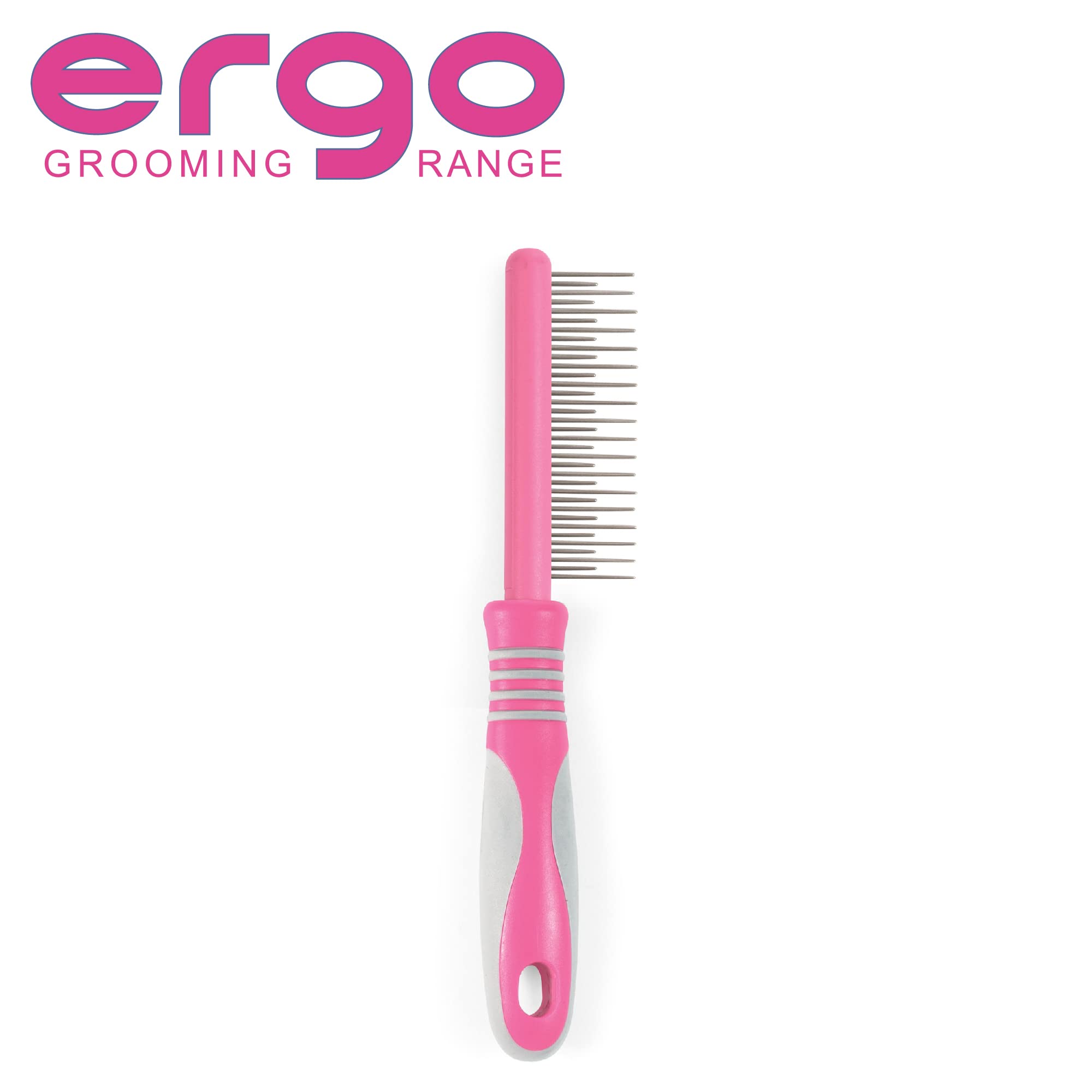 Ancol Ergo Moulting Comb - Removes Tangles & Loose Hair | Pink Plastic 2