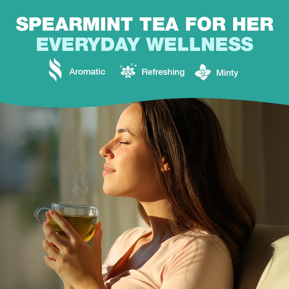 HANDPICK Spearmint Tea Bags (100 Count) Non-GMO, 100% Pure Spearmint Leaf, Tea Board of India Certified