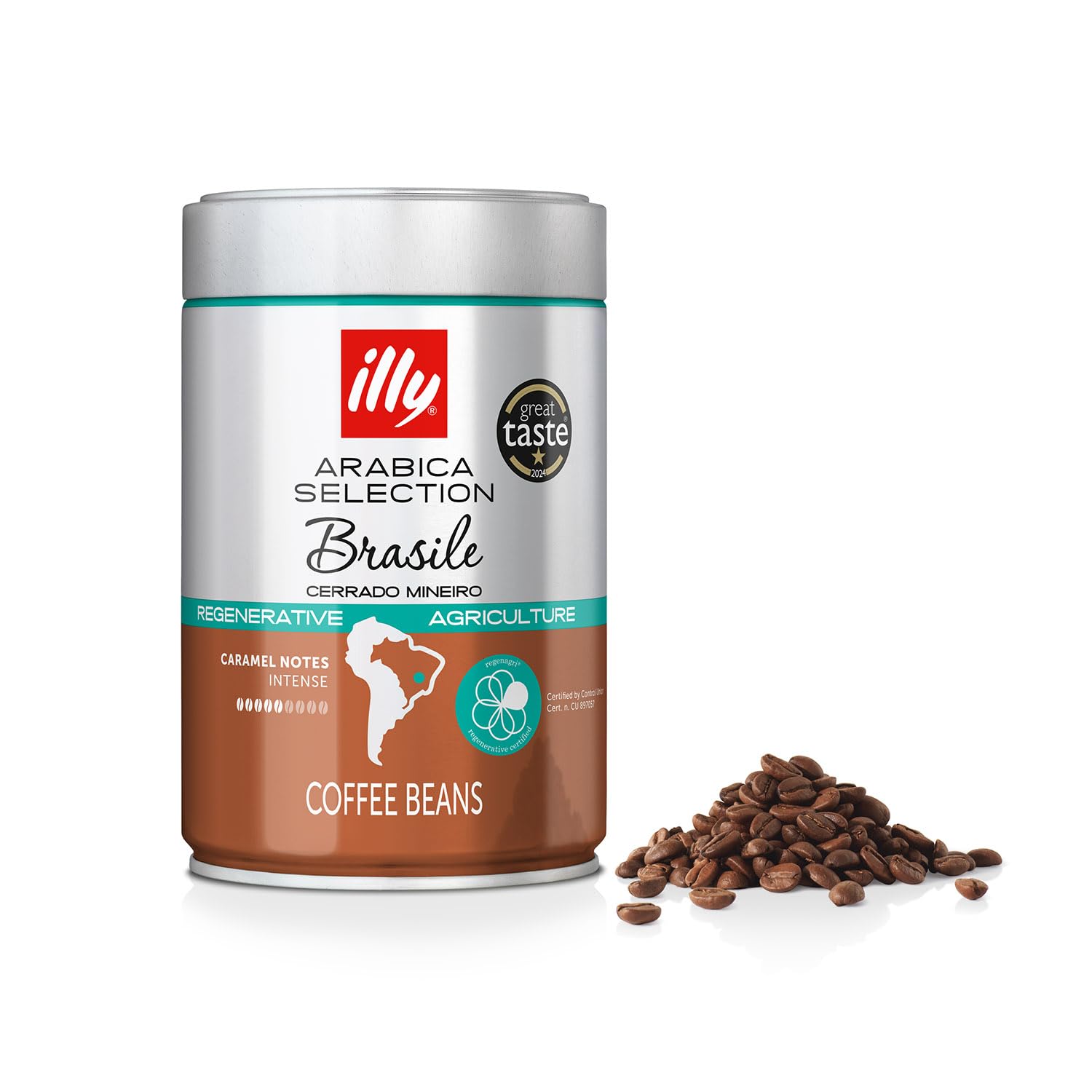 illy Brazil Cerrado Mineiro Single Origin 100 % Arabica-Kaffeebohnen – zertifiziert aus regenerativer Landwirtschaft – 250-g-Dose