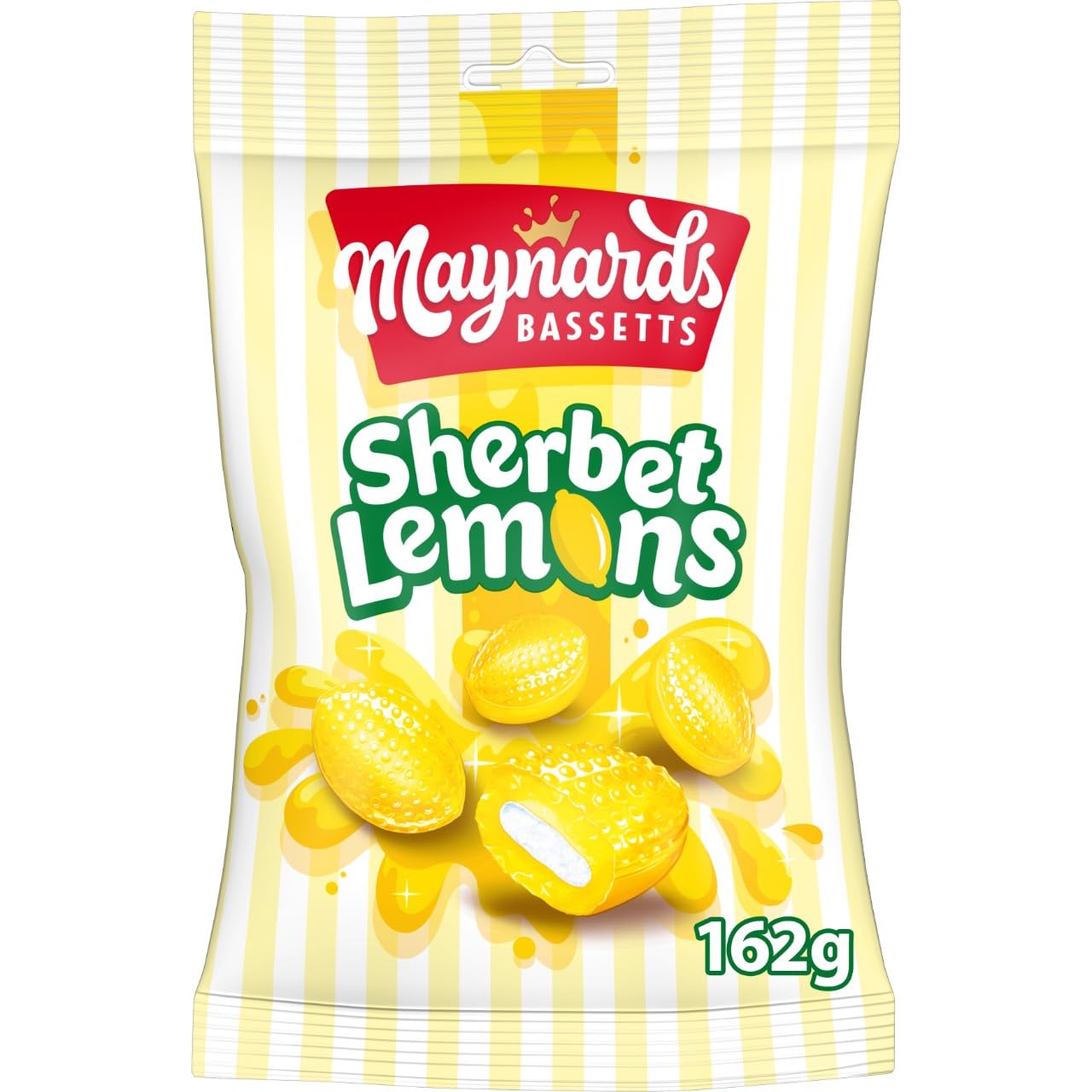 Maynards Bassetts Sherbet Lemons - Tangy Lemon Sweets with Fizzy Centre | 162g Pack 1