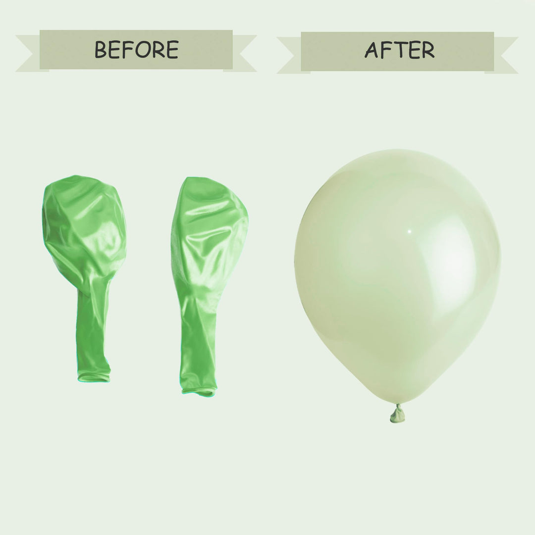 SHATCHI Metallic Light Green 12-Inch Latex Balloons - 10 Pack Party Decorations