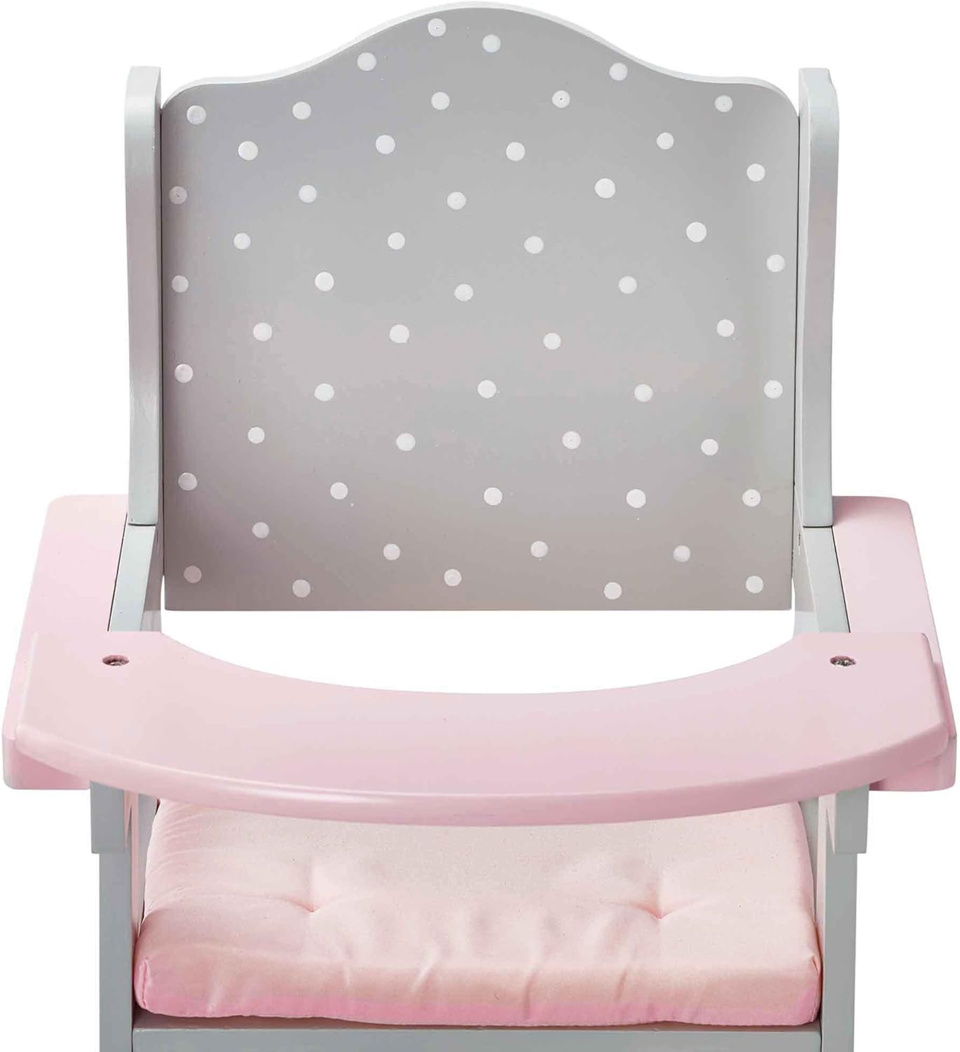 Olivia's Little World Little Princess Pink Polka Dot Wooden Baby Doll High Chair - Doll Furniture for 16-18" Dolls 2