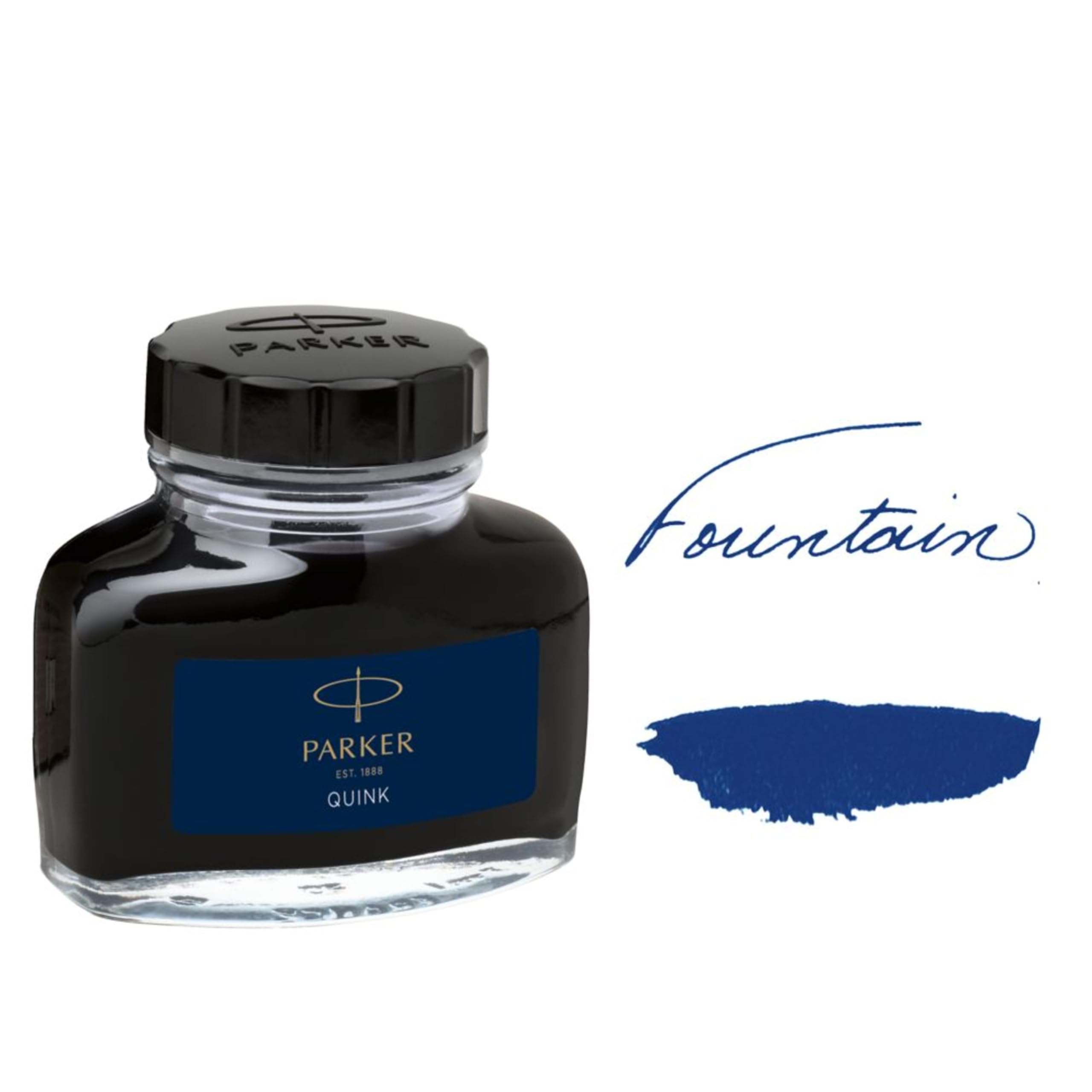 PARKER QUINK Fountain Pen Ink Bottle - Washable Blue | 57 ml | Smooth Flow 6
