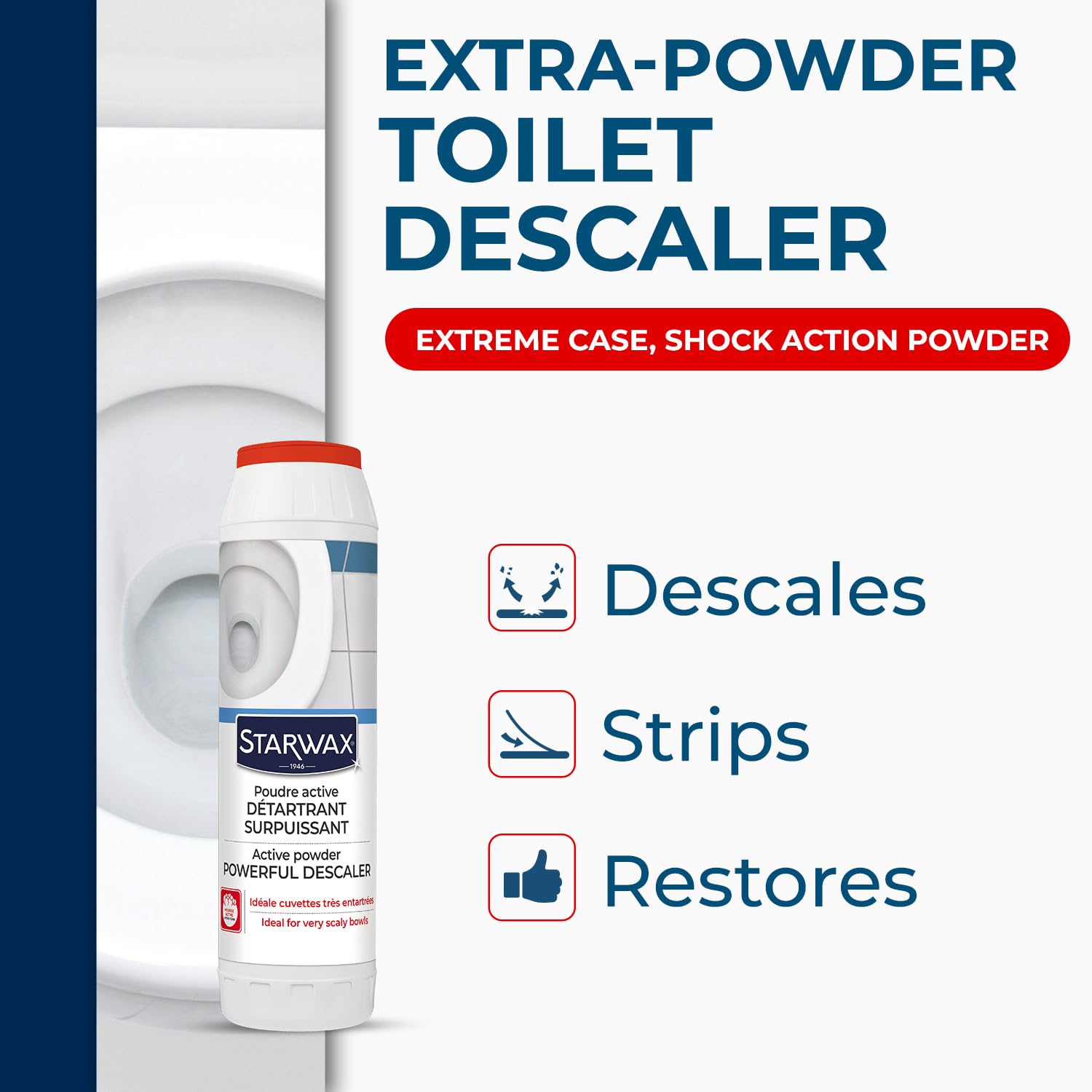 STARWAX Descaling and Deep-Cleaning Toilet Powder - 1KG - Extreme Cases 2