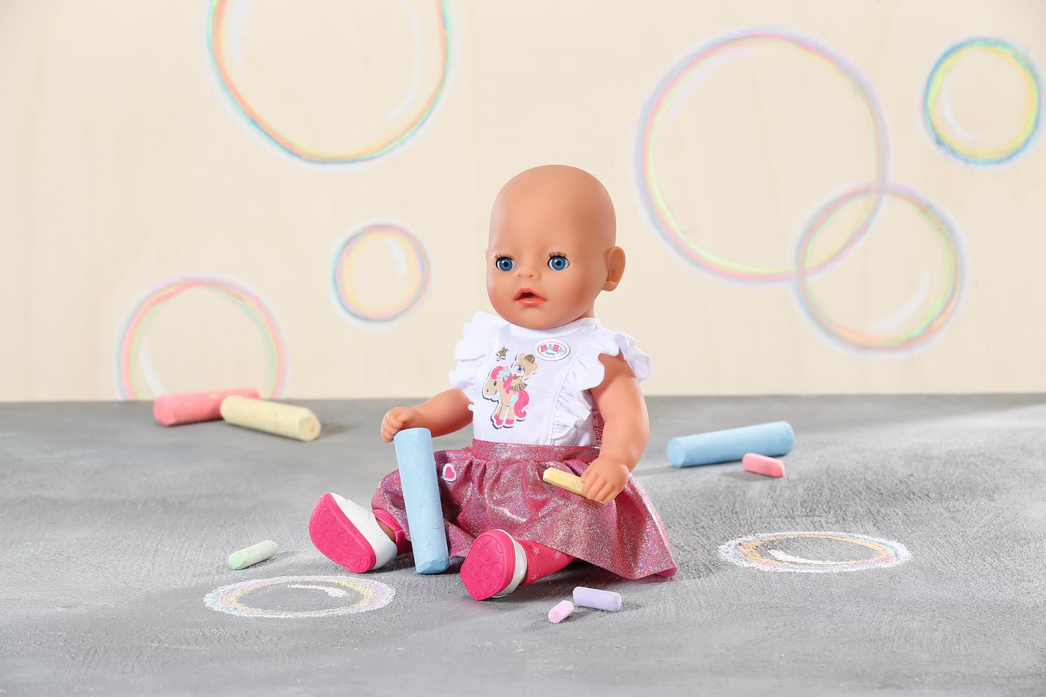 BABY born Little Everyday Outfit 836330 - Pink Star-Print 2-in-1 Dress & Top with Leggings and Shoes 11