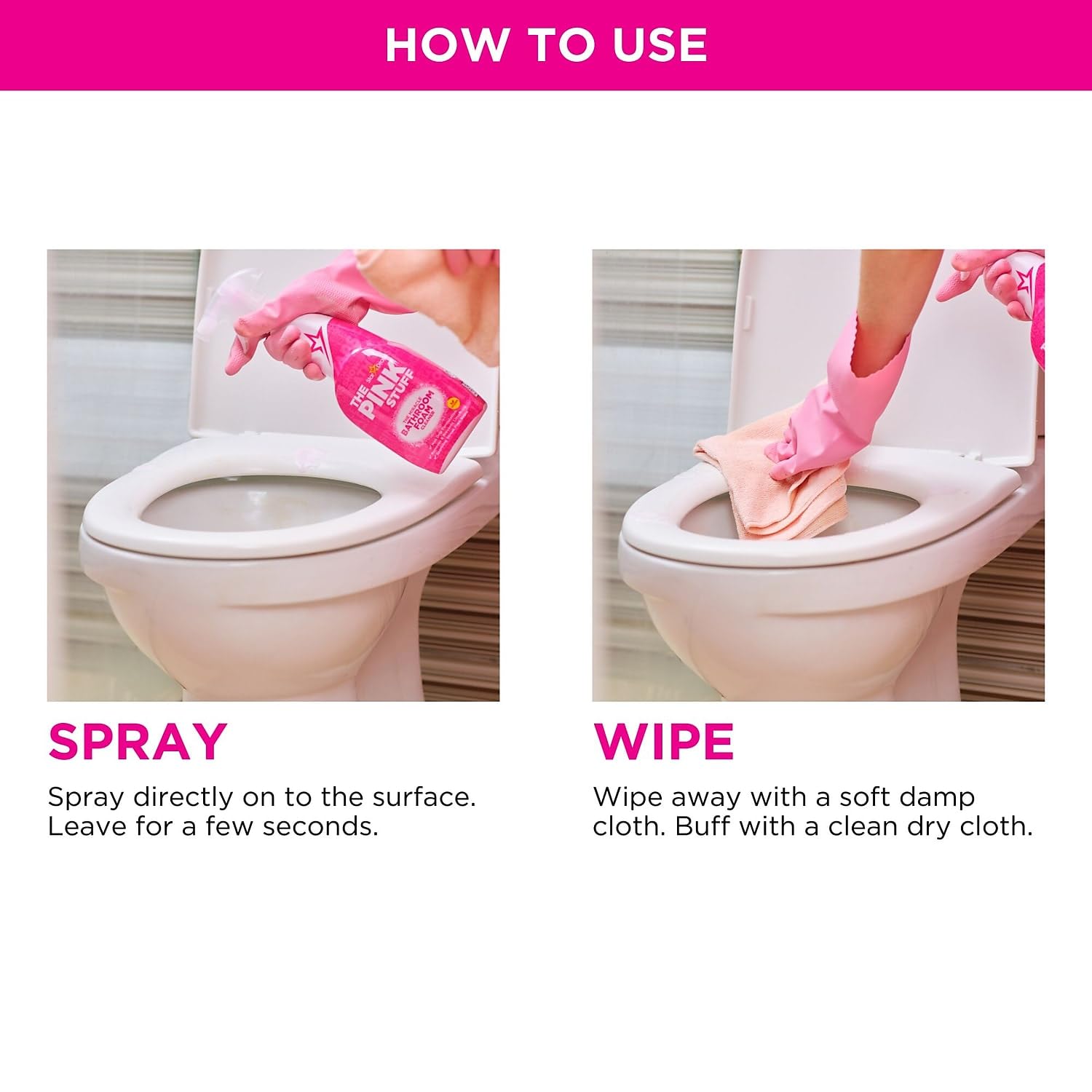 THE PINK STUFF Miracle Bathroom Foam Cleaner - Non-Drip Formula, Limescale Removal | 750ml 6