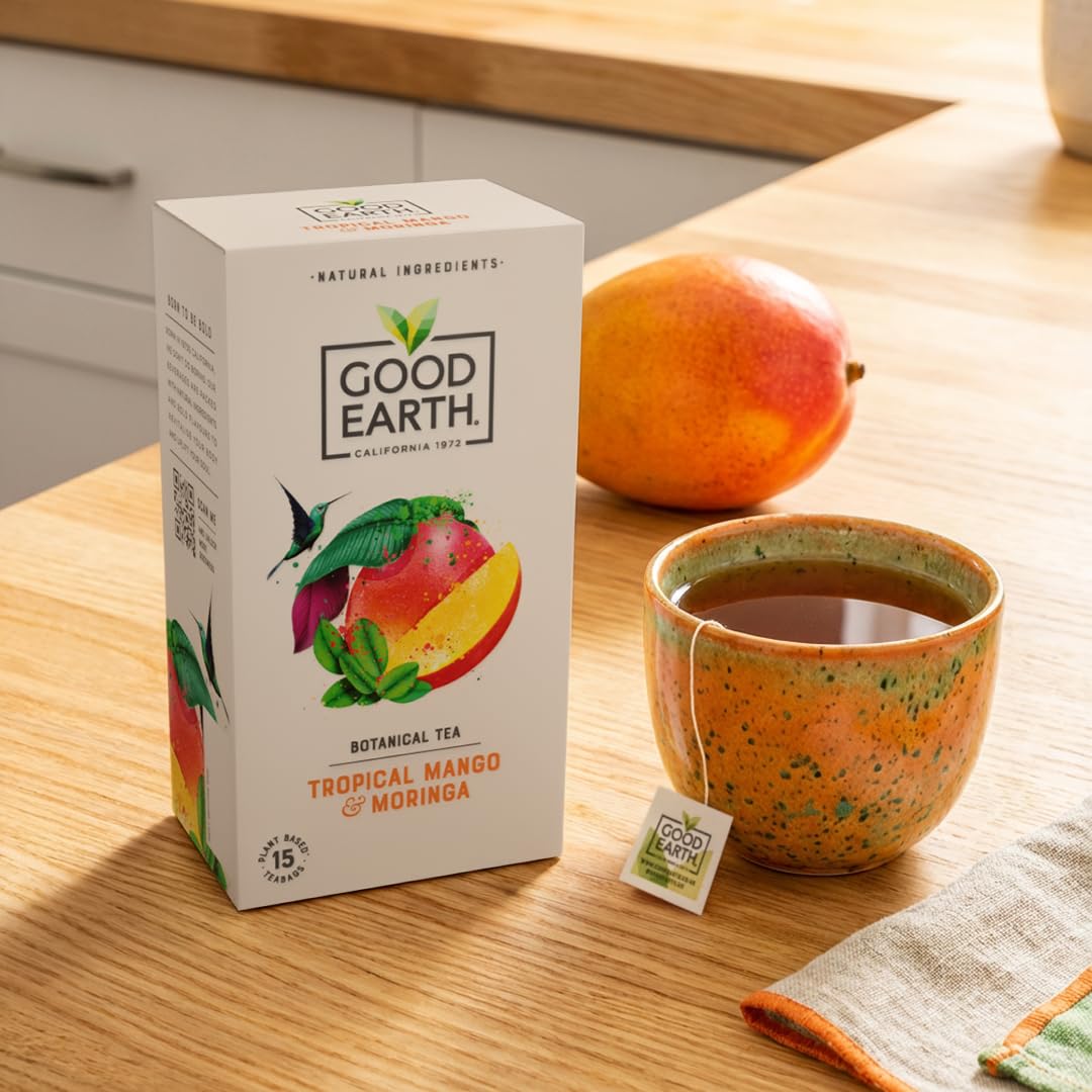 Good Earth Tea Co. Tropical Mango & Moringa Herbal Tea Bags - 15 Count, 42g 4
