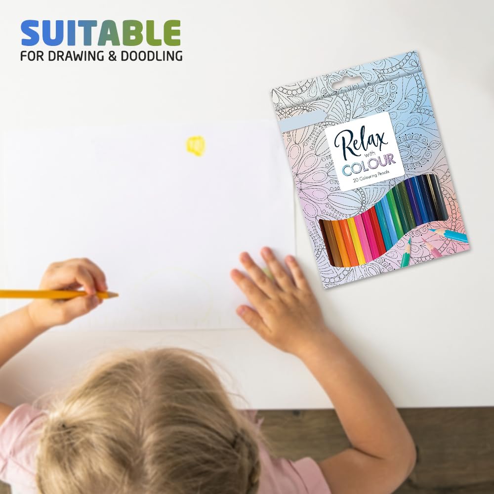 1ABOVE Wooden Colouring Pencils - 20 Assorted Pre-Sharpened Colors | Pigment Ink 3