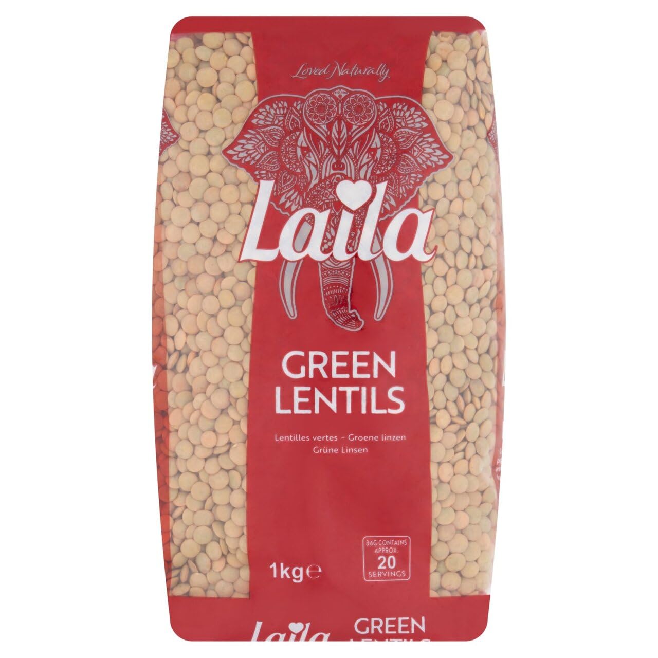 Laila Green Lentils - 1Kg (Pack of 1) 1