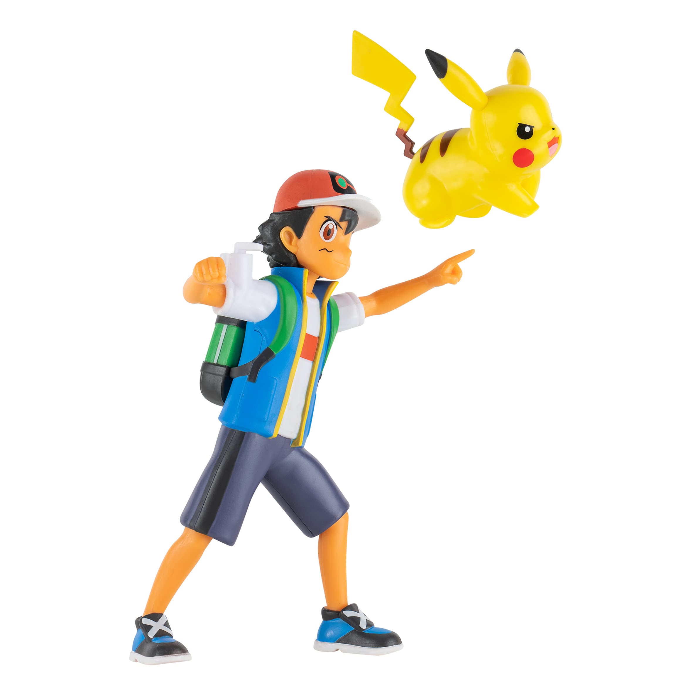Pokémon Ash & Pikachu Battle Feature Action Figure Set | 4.5-Inch Ash, 2-Inch Pikachu | Ages 6+ 4