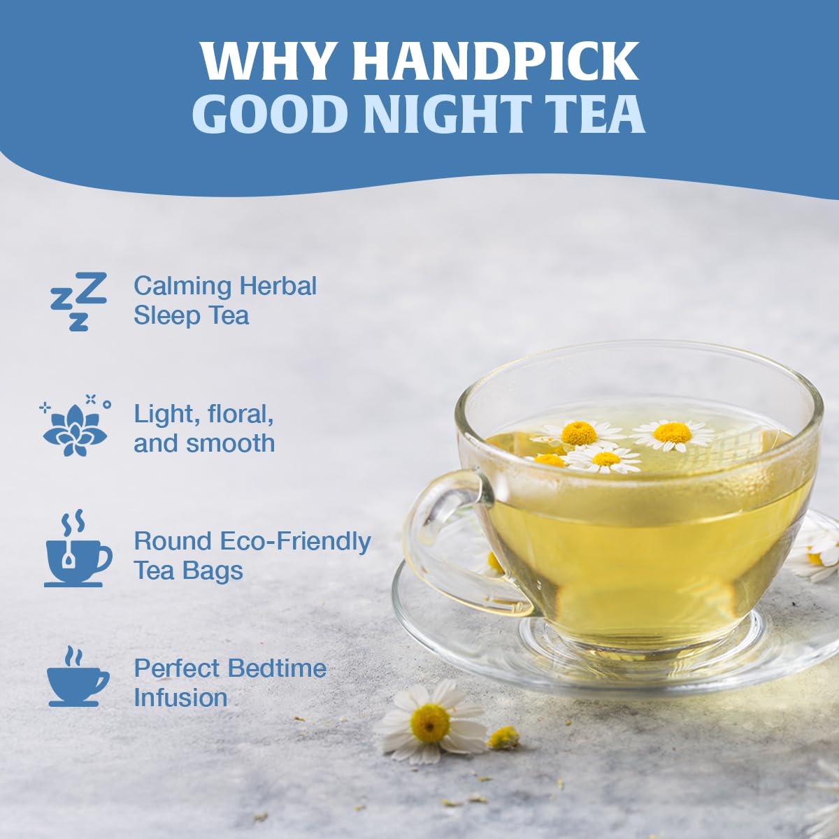 HANDPICK Good Night Tea Bags - Sleep & Relaxation Herbal Tea | 100 Count Caffeine Free 3