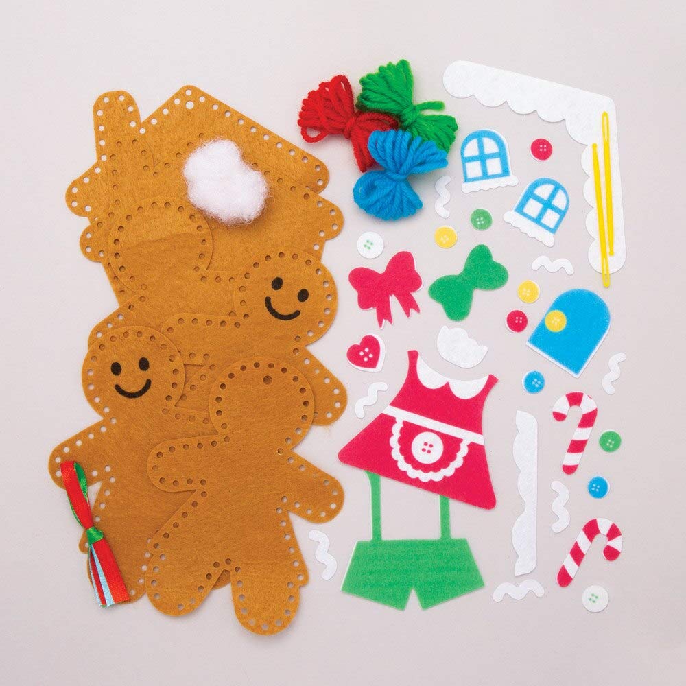 Baker Ross Gingerbread Decoration Sewing Kits - Christmas Craft for Kids Ages 3+ 3