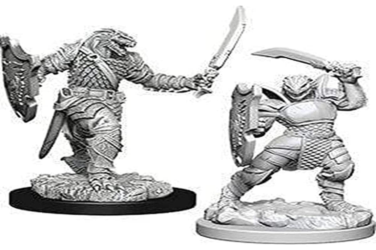 NECA WizKids Dungeons & Dragons Nolzurs Unpainted Mini - Dragonborn Female Paladin | Cardstock