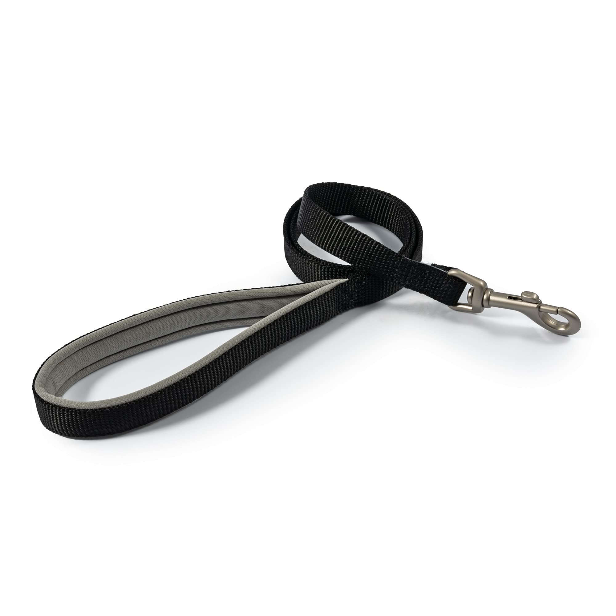 Ancol Padded Nylon Dog Lead - Black, 100 x 2.5 cm | Weatherproof | Large Dog (Up to 75 kg)