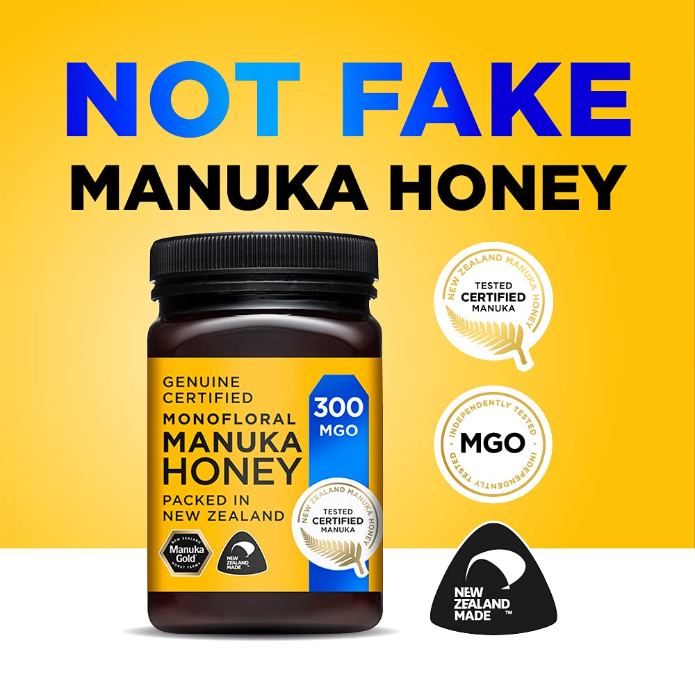 Manuka Gold Manuka Honey - 300 MGO Strength | 500g Jar | Genuine New Zealand Origin 2