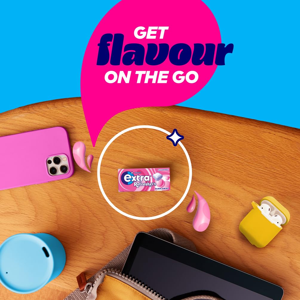 Extra - Refreshers Chewing Gum Bubblemint (112 Pieces, 16 Packs)