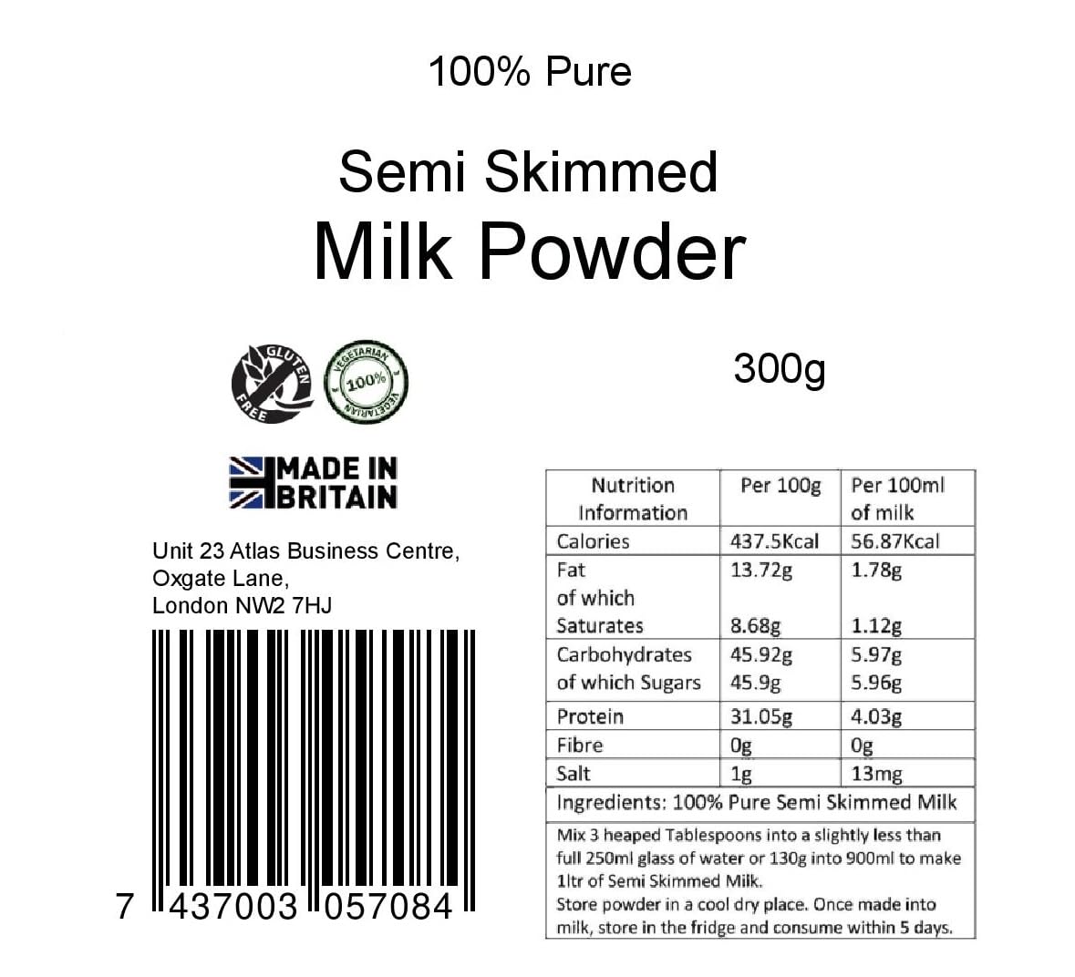 yourhealthstore Semi Skimmed Milk Powder - 100% Pure | Gluten Free | Vegetarian 3